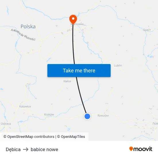 Dębica to babice nowe map
