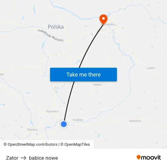 Zator to babice nowe map