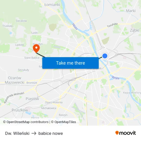 Dw. Wileński to babice nowe map