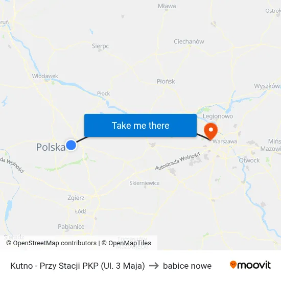 Kutno - Przy Stacji PKP (Ul. 3 Maja) to babice nowe map