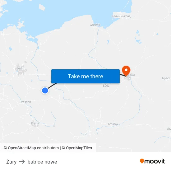 Żary to babice nowe map
