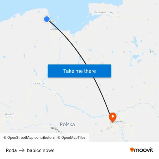 Reda to babice nowe map