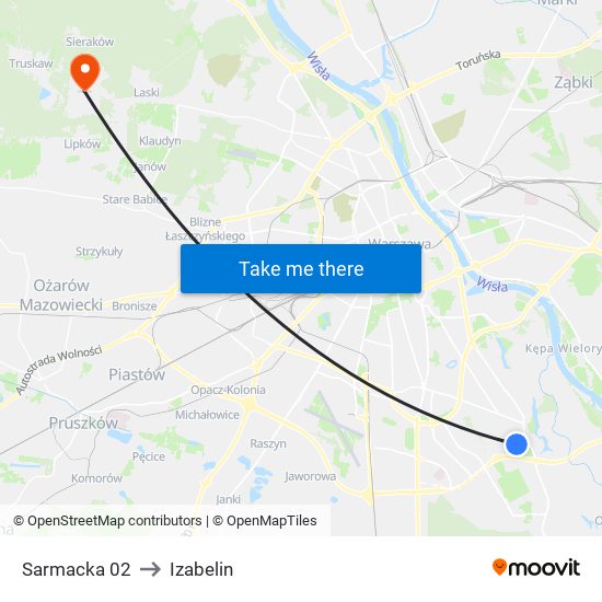 Sarmacka 02 to Izabelin map