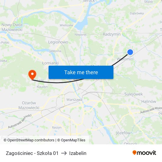 Zagościniec-Szkoła to Izabelin map