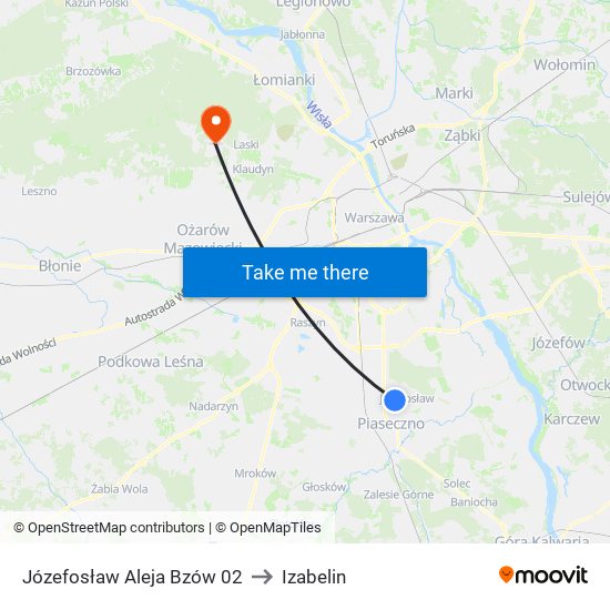 Józefosław Aleja Bzów 02 to Izabelin map