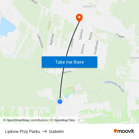 Lipków Przy Parku to Izabelin map
