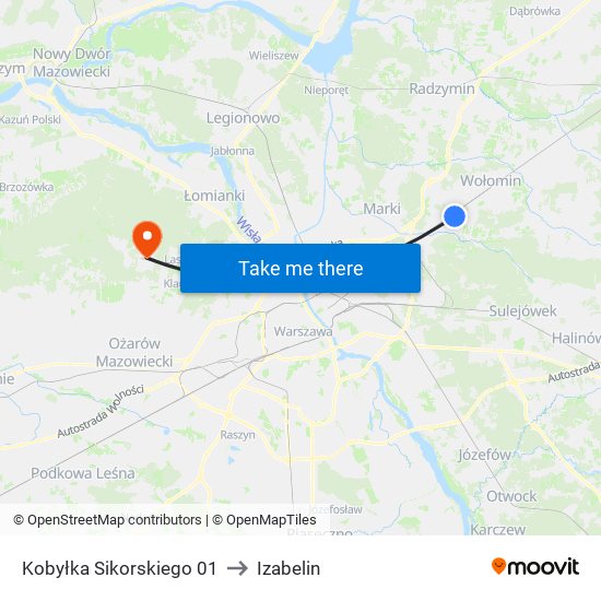 Kobyłka Sikorskiego 01 to Izabelin map