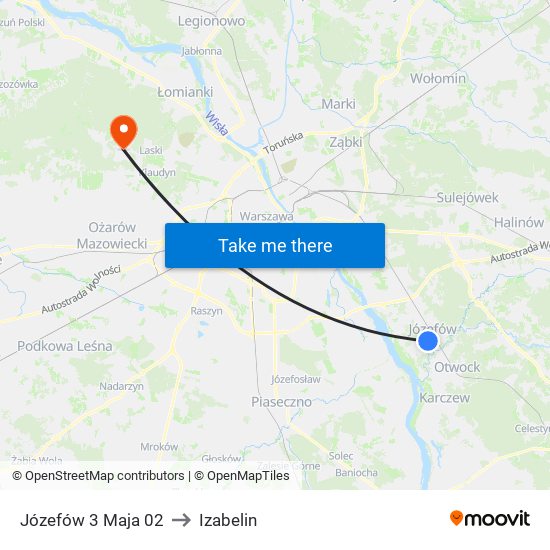 Józefów 3 Maja 02 to Izabelin map