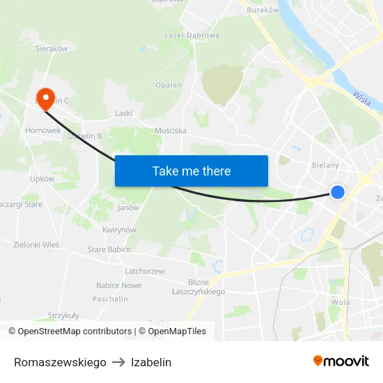 Romaszewskiego to Izabelin map
