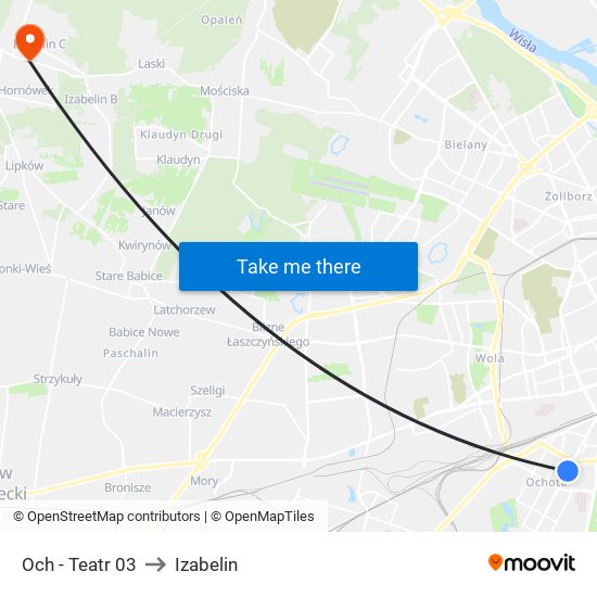 Och - Teatr 03 to Izabelin map