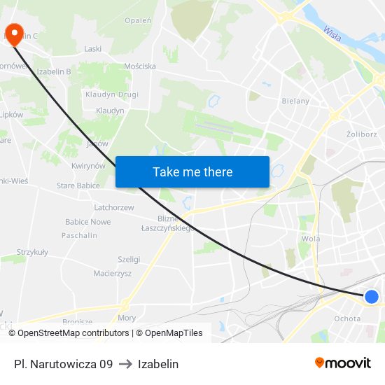 Pl. Narutowicza 09 to Izabelin map