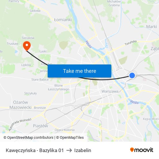 Kawęczyńska - Bazylika 01 to Izabelin map