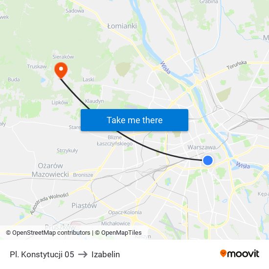 Pl. Konstytucji 05 to Izabelin map