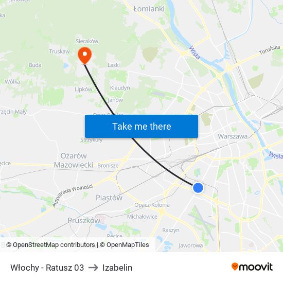 Włochy - Ratusz 03 to Izabelin map