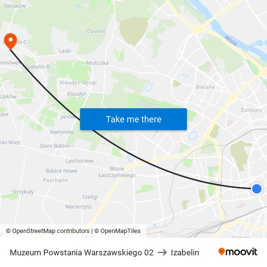 Muzeum Powstania Warszawskiego 02 to Izabelin map