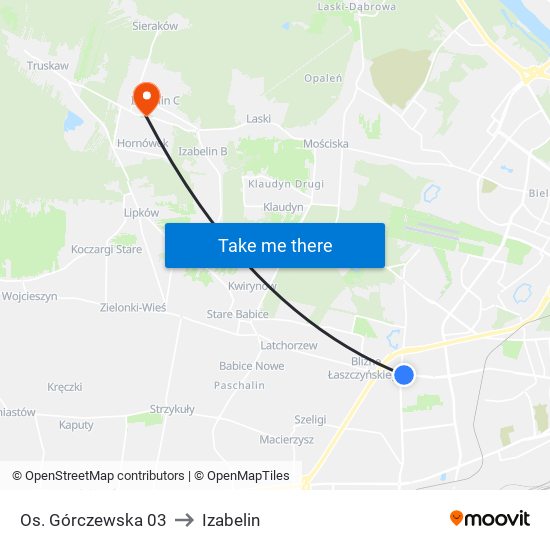 Os. Górczewska 03 to Izabelin map