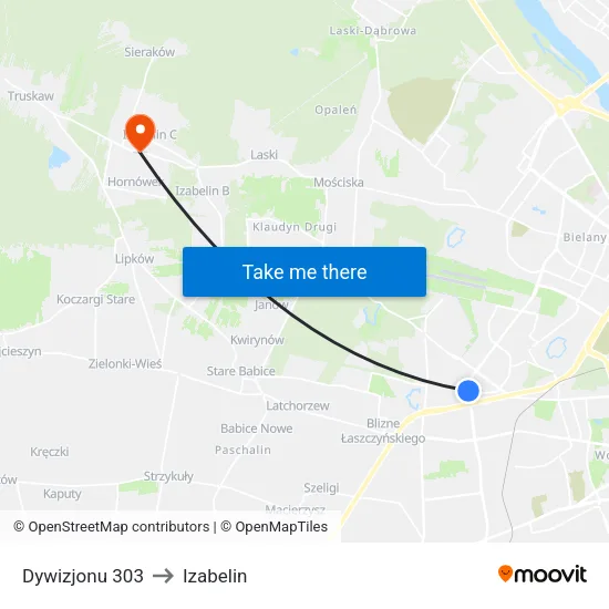Dywizjonu 303 to Izabelin map