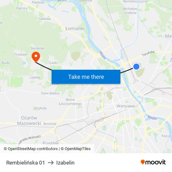 Rembielińska to Izabelin map