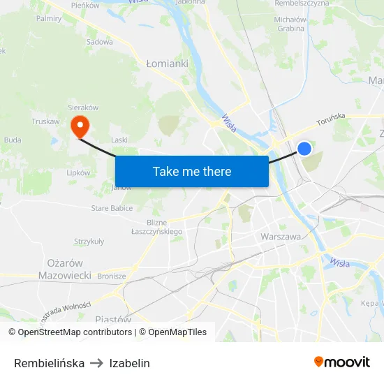 Rembielińska to Izabelin map