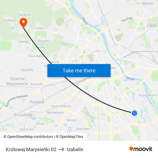 Królowej Marysieńki to Izabelin map