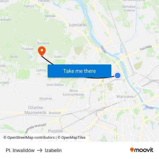 Pl. Inwalidów to Izabelin map