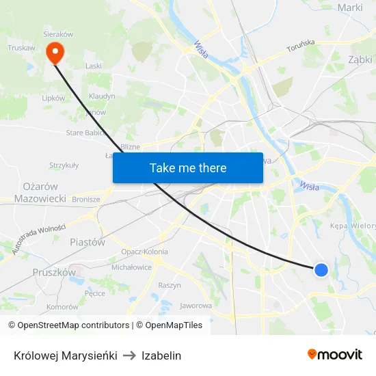 Królowej Marysieńki to Izabelin map