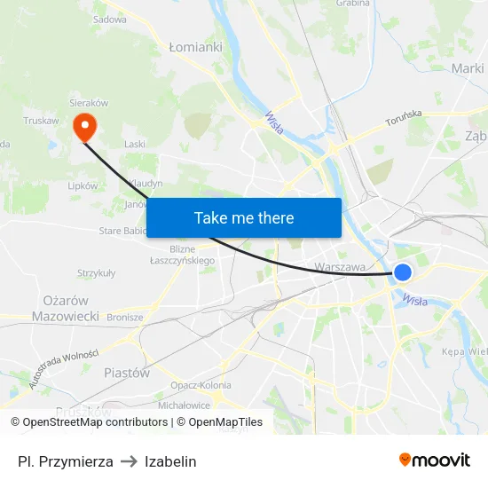 Pl. Przymierza to Izabelin map