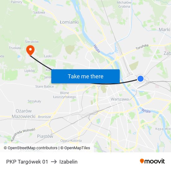 PKP Targówek 01 to Izabelin map