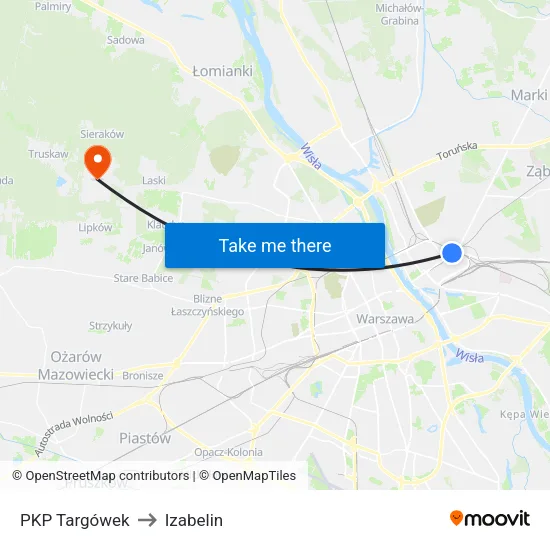 PKP Targówek to Izabelin map