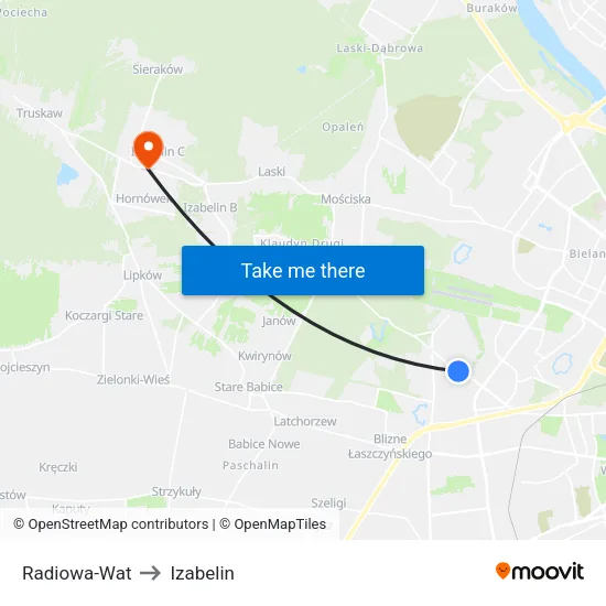 Radiowa - WAT to Izabelin map