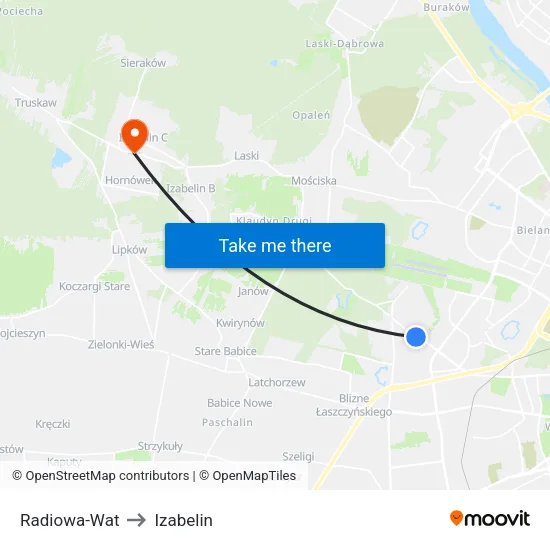 Radiowa - WAT to Izabelin map