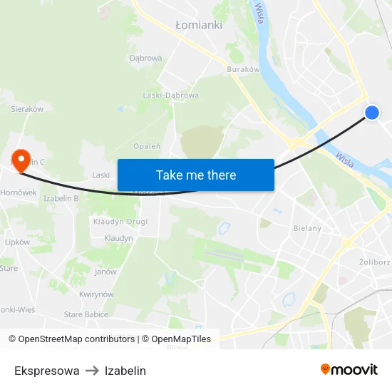 Ekspresowa to Izabelin map