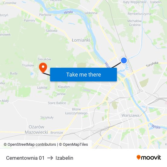 Cementownia 01 to Izabelin map