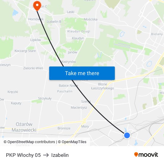 PKP Włochy 05 to Izabelin map