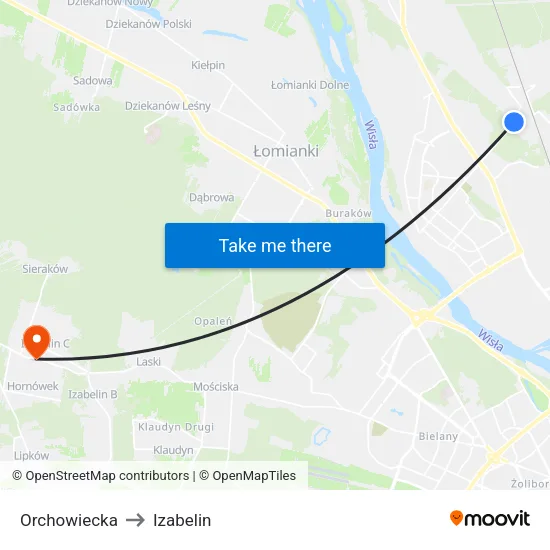 Orchowiecka to Izabelin map