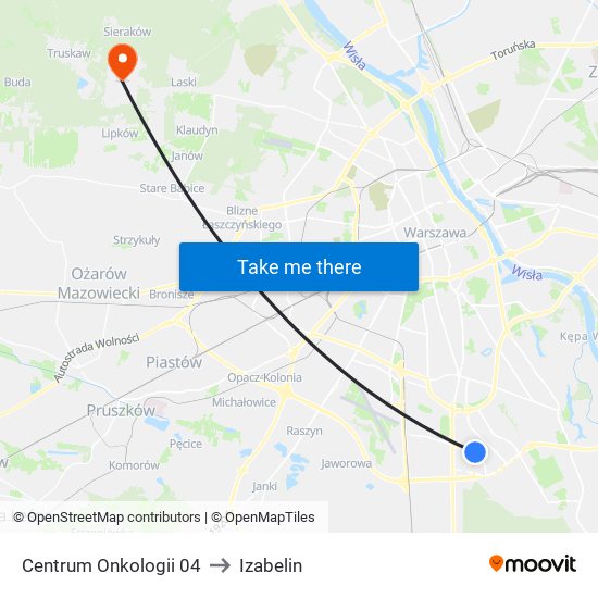 Centrum Onkologii 04 to Izabelin map