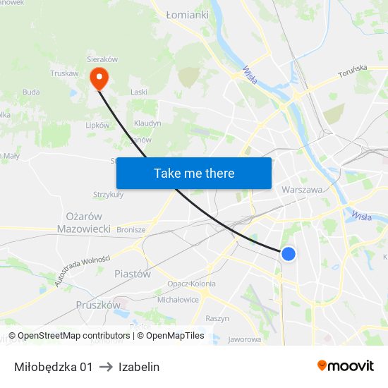 Miłobędzka 01 to Izabelin map