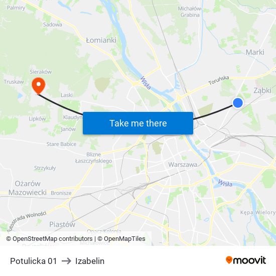 Potulicka 01 to Izabelin map