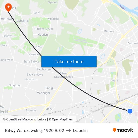 Bitwy Warszawskiej 1920 R. 02 to Izabelin map