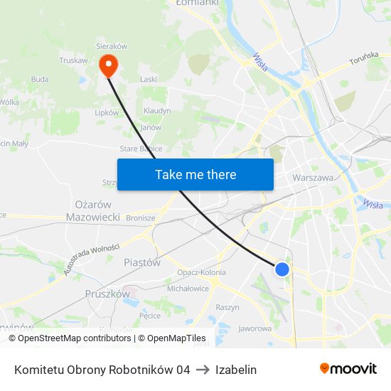 Komitetu Obrony Robotników 04 to Izabelin map