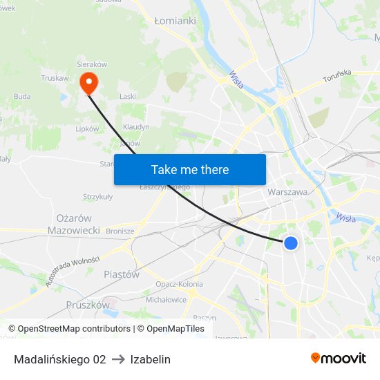 Madalińskiego 02 to Izabelin map