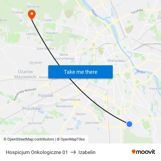 Hospicjum Onkologiczne to Izabelin map