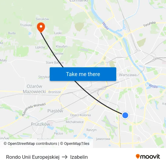 Rondo Unii Europejskiej to Izabelin map
