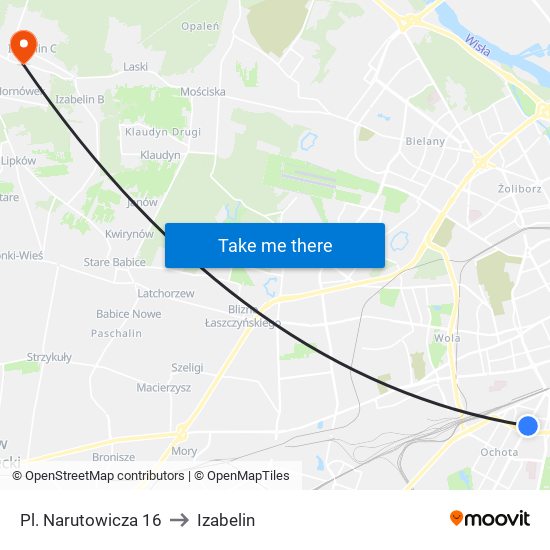 Pl. Narutowicza 16 to Izabelin map