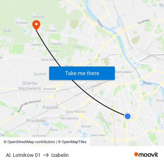 Al. Lotników 01 to Izabelin map