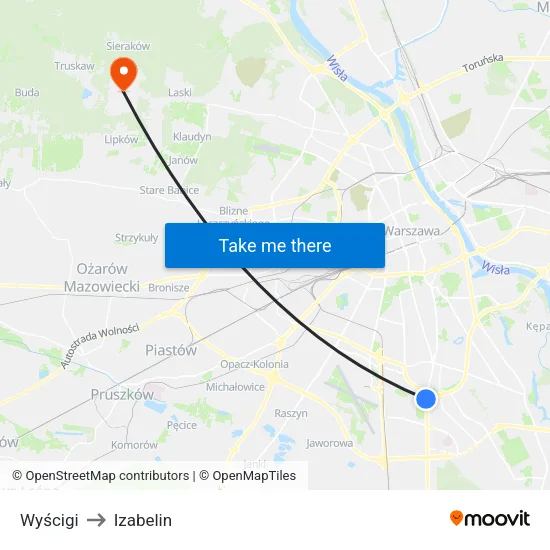 Wyścigi to Izabelin map