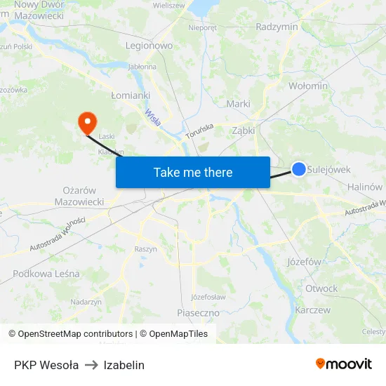 PKP Wesoła to Izabelin map