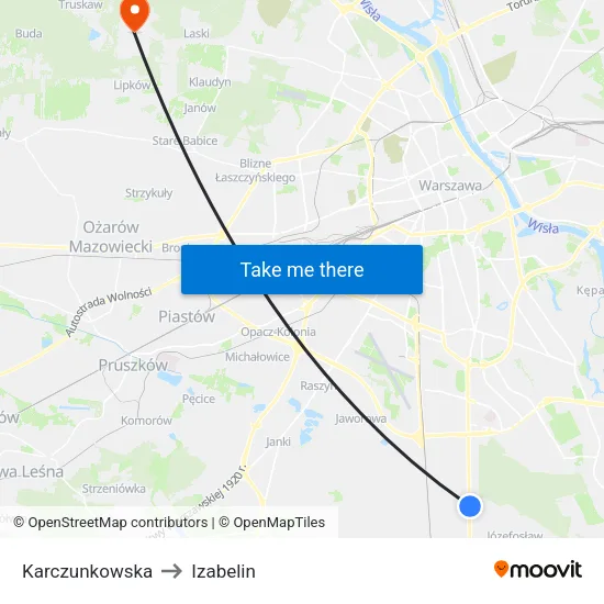 Karczunkowska to Izabelin map