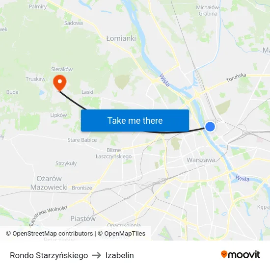Rondo Starzyńskiego to Izabelin map