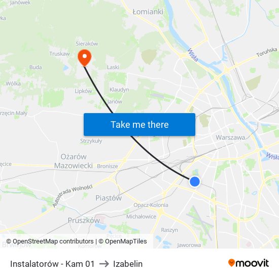 Instalatorów - Kam 01 to Izabelin map